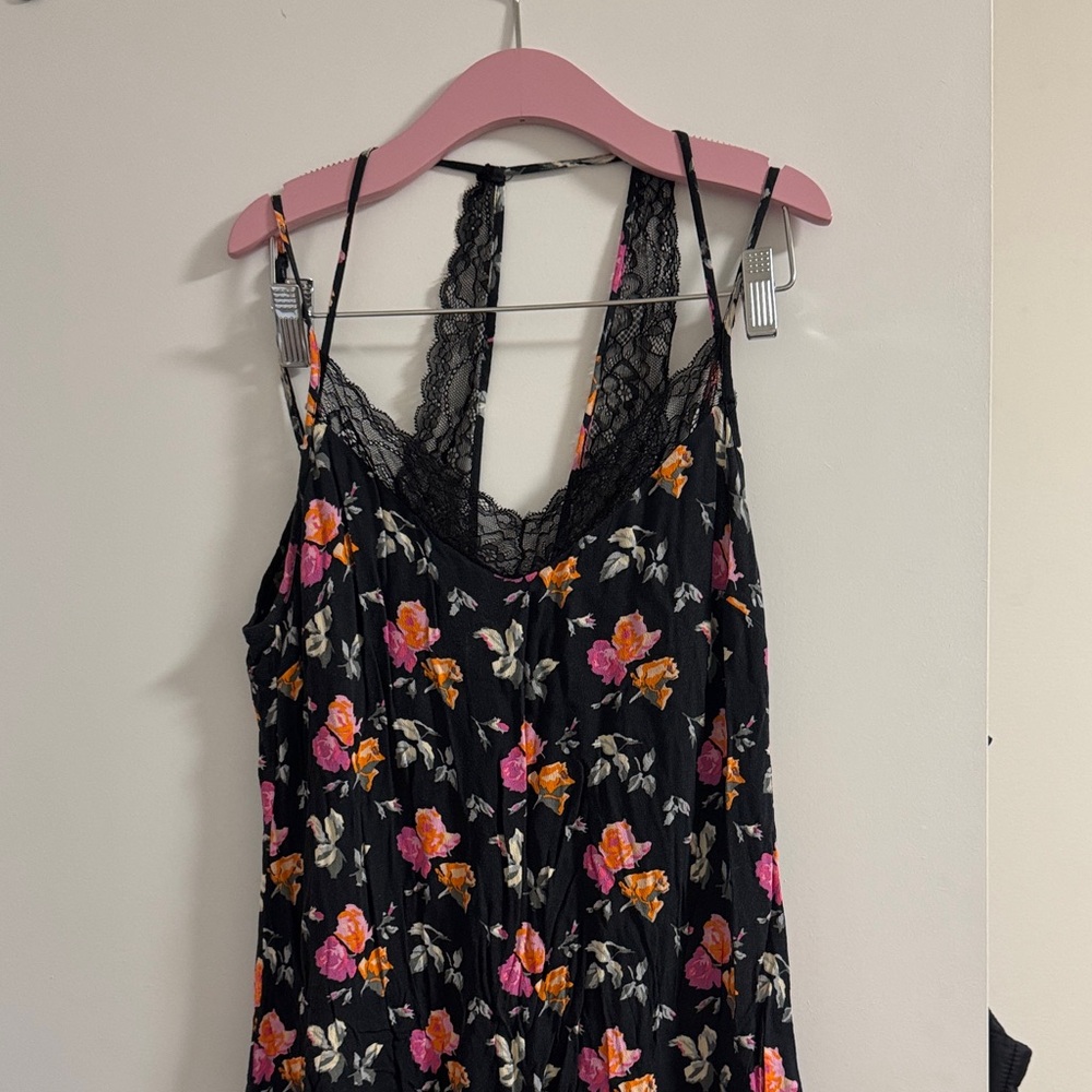 Zara Black Floral Midi Dress